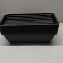 8pcs Window Box Planter,17 Inches Flower Window Boxes,Rectangle Planters Box with Drainage Holes and Trays, Plastic Vegetable Planters for Windowsill Patio Garden Home Decor Porch Yard (Black)