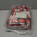 JSD Christmas Quilt Set King Size, Red Buffalo Plaid Snowflakes Bedspreads, 3 Piece Microfiber Coverlet Quilted Blanket with Pillow Shams