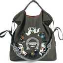 Ball&Chain Stylish Women's Reusable Shopping Bag for Leisure, Travel, and Beach Trips (Medium, Dark Gray)