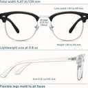 CCVOO 3 Pack Reading Glasses Blue Light Blocking, Retro Semi Rimless Readers for Men Women, Round Eyewear Filter UV400