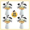 3 x Graduation Decorations 2026, 20 PCS Sparkling Black Double-Sided Centerpiece Sticks for Tables, Class of 2026 Table Toppers and Party Supplies