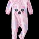 The Children's Place,and Toddler Fleece ZipFront One Piece Footed Pajama Koala Face,SPARKLE PINK,3T