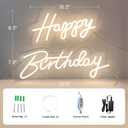 40"/23" Happy Birthday Neon Sign Large - Happy Birthday Sign 12V - Happy Birthday Light Up Sign with Dimmable Switch - 2PCS Happy Birthday LED Sign for Backdrop, Party, Celebration, Decoration, 40x16 inch