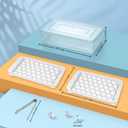 WIBIMEN Ice Cube Tray with Lid and Bin - Round Ice Trays for Freezer with Lid - Ice Cube Trays for Freezer with Ice Container (0.8"-2PACK White)