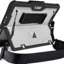 for Microsoft Surface Go4 Go3 Go2 Go Tablet Protective Case 10.5 inches, Thicken and Rugged Cover with Stand Case, Compatible Keyboard Cover, Including Hand Strap Shoulder,Black