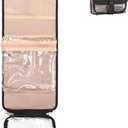 Relavel Travel Toiletry Bag for women with Detachable TSA Approved Toiletry Bag, Compact Hanging toiletry bag with Small Carry On 3-1-1 Clear Waterproof Travel Bags for Toiletries (M Black, A Small)