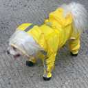 Waterproof Dog Raincoat,Full Coverage 4 Legs Dog Rain Jacket for Small Dogs,Pet Rain Coat with Hood,Reflective Strips&Leash Hole Outdoor Raincoat (X-Largefor Weight 11.1-14.6 lb, Yellow)