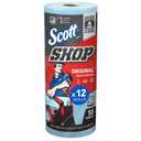 Scott Shop Original Blue Towels (75147), 9.4"x11" Cloth-like Paper Towel (12 Rolls of 55 Sheets, 660 Sheet Total)