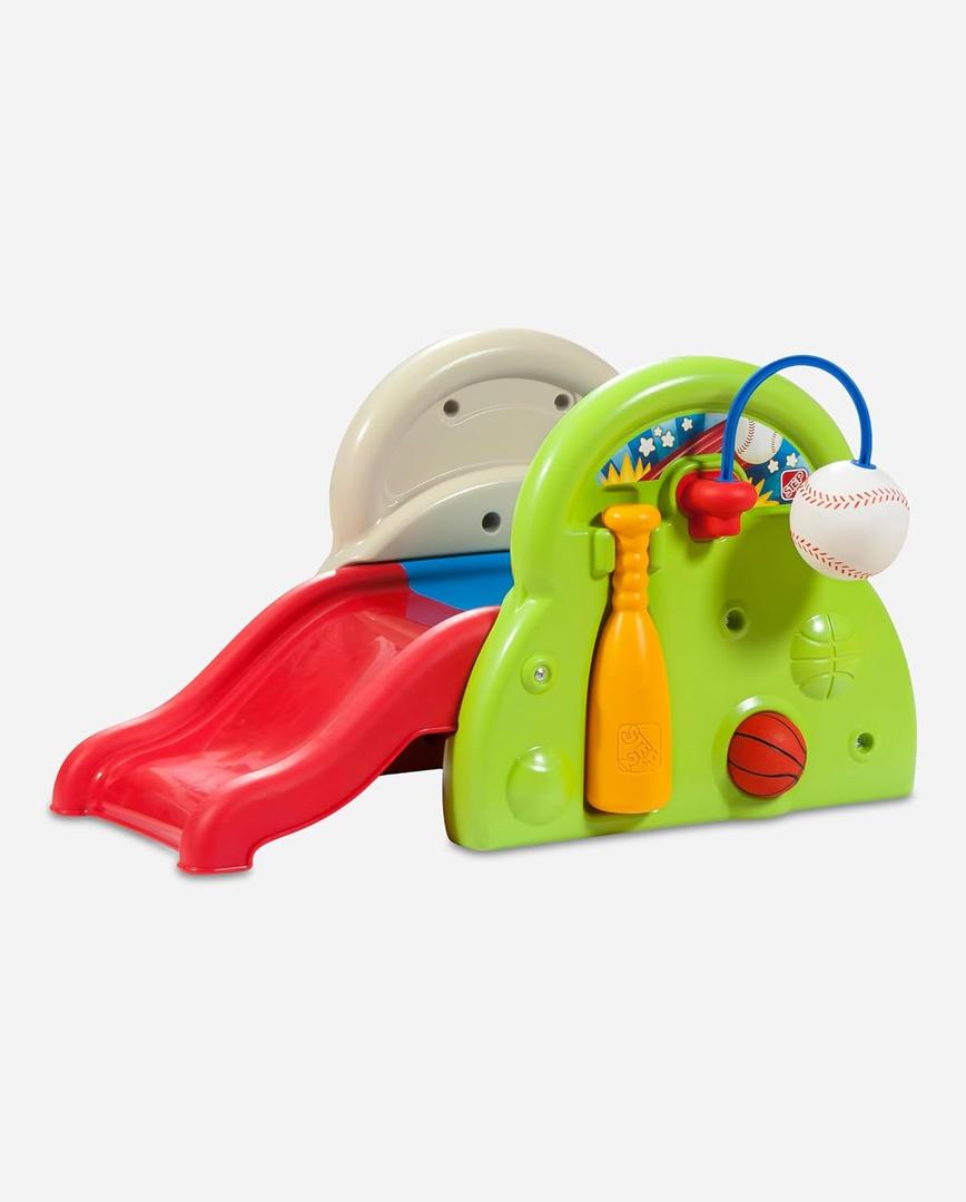Step2 Sports-Tastic Activity Center, Toddler Sports Playset, Indoor/Outdoor Slide, Play Gym Includes Bat & Balls, Made of Durable Plastic, For Toddlers 1+ Years Old