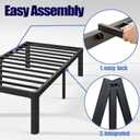 Hunlostten 12" Twin XL Heavy Duty Bed Frame No Box Spring Needed, Metal Twin XL Platform Bed Frame with Round Corners, Easy Assembly, Noise Free, Black