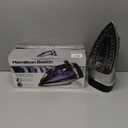 Hamilton Beach Steam Iron for Clothes & Garment Steamer with Smooth Press Stainless Steel Soleplate, 1200 Watts, 8 Retractable Cord, Black (14214)