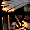 Treela 36 Pieces Flameless Taper Candles Flickering Faux LED Battery Operated Electric Fake Candles for Christmas Halloween Birthday Wedding Party(White,0.8x11 Inches,Smooth)