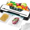 Automatic Food Vacuum Sealer Machine, Beelicious 8-In-1 Food Vacuum Saver with Starter Kits, Pulse Function, Moist & Dry Mode and External VAC for Jars and Containers, Silver Gray