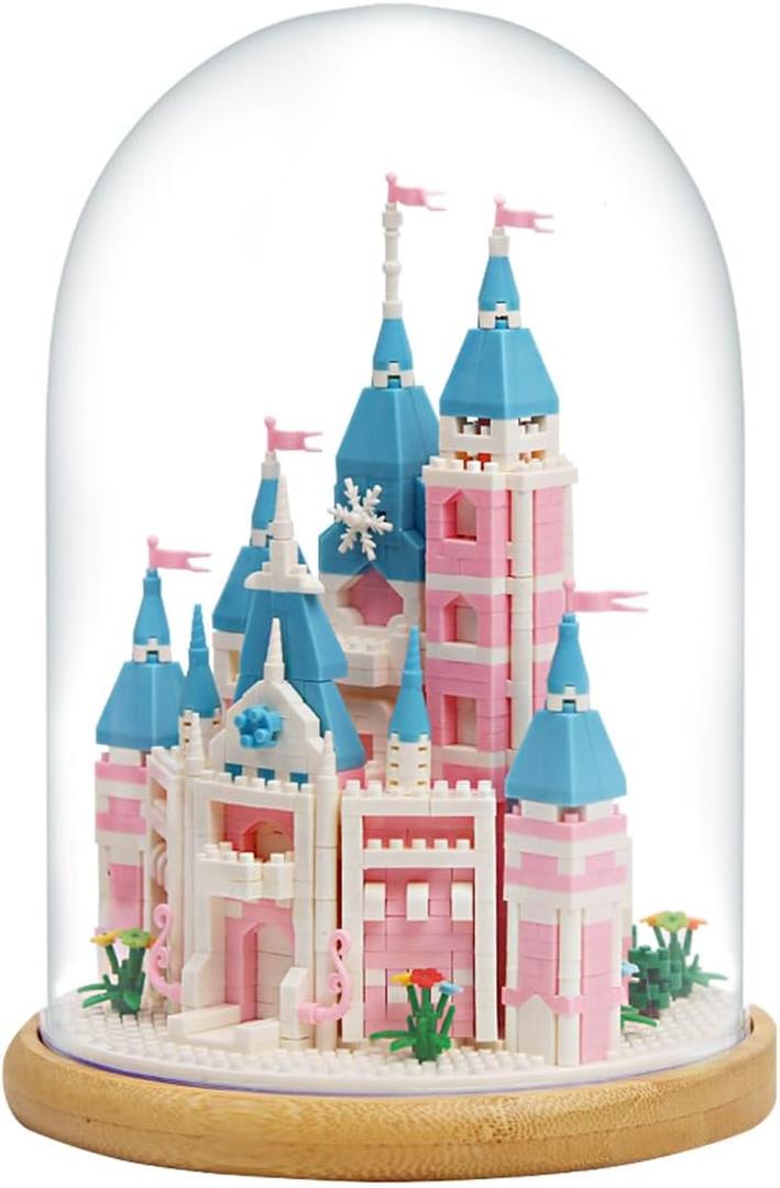 Architecture Sets Toy Building Blocks Pink Castle Set, House Building Blocks Set Miniature 1743 Pcs Micro Bricks Collectible Ideas Teen Girl Gifts Age 14 and up, DIY Decoration Home