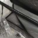 Wall File Organizer Holder Mesh Hanging Paper Document Holder,Vertical 6 Pocket Tier for Office Home, Black