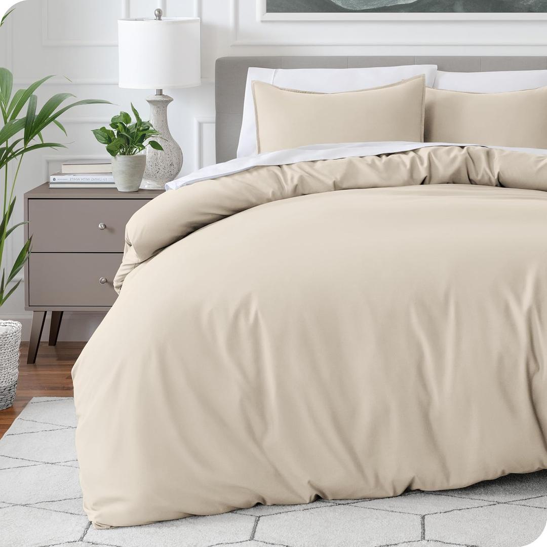 Bare Home Bedding Duvet Cover Extra Long - Premium 1800 Super Soft Collection - Lightweight, Cooling Duvet Cover - Soft Breathable Bedding (Twin/Twin XL, Sand)