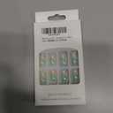 Pearl White Press on Nails Short Square Fake Nails Aurora False Nails with Design White Chrome Glue on Nails Full Cover Acrylic Nails Glossly Stick on Nails for Women Manicure 24pcs