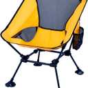 iClimb Ultralight Compact Camping Folding Beach Chair with Anti-Sinking Large Feet (Yellow (Square Frame))