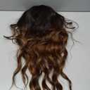 Ombre Brown Wig for Women Long Wavy 4x1 Lace Natural Hairline Glueless for Beginners Middle Part Synthetic for Daily Party Use 26 Inch