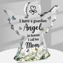 Jetec Sympathy Bereavement Gift Angel Red Cardinal Acrylic Memorial Gift for Loss of Loved One Remember Me Grieving Keepsake for Mom Dad Grandma Friend(Mom Angel)