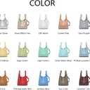 PU Leather Tote Bag Slouchy Handbag with Zipper Stylish for Women's