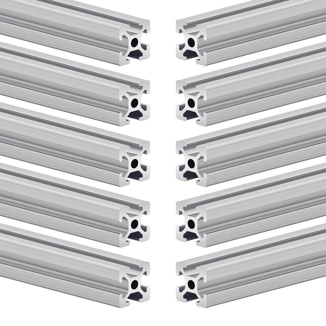 2020 T-Slot Aluminum Extrusion Profile, 10PCS 48" European Standard Anodized Linear Rail Guide for 3D Printer & CNC DIY, High-Strength Construction - Silver