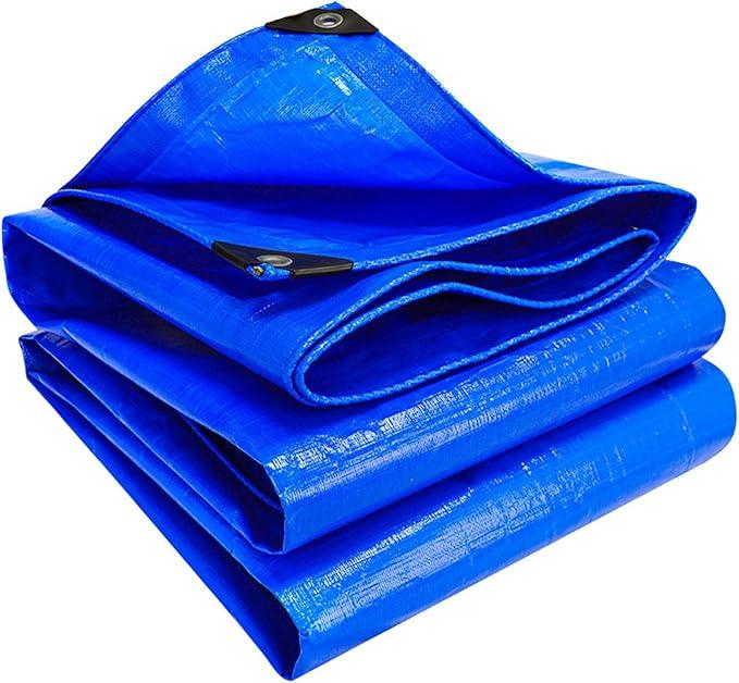 Blue Poly Tarp 26.25x39.37ft, Thick Plastic Tarp Heavy Duty, Waterproof Tarpaulin with Metal Grommets, Multipurpose Protective Cover High Durability Rip and Tear Proof