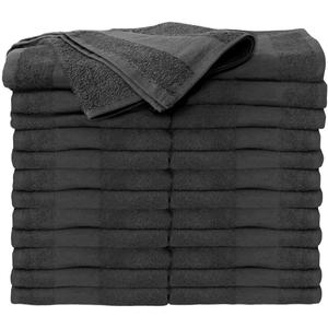 ForPro Professional Collection Premium Bleach Tough Salon Towels, Cool Grey, 100% Cotton, Bleach-Proof Towels, Stain Resistant, 16" W x 27" L, 24-Count