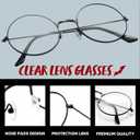 Spooktacular Creations Halloween Black Wizard Glasses, Old Men Round Wire Costume Glasses Accessory for Men Women Halloween Dress Up, Halloween Costume Prop