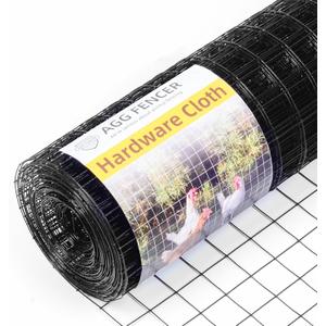 48in x 50ft Black Hardware Cloth 1.5 inch 16Ga PVC Coated Wire Mesh Vinyl Coated Fence, Welded Metal Chicken Wire Fencing Roll, Garden Plant Fencing, for Chicken Coop and Home Improvement