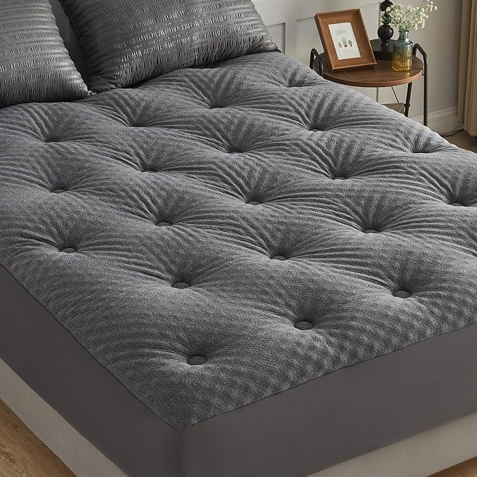 Memory Foam Mattress Topper, 54x75 Full, Gray