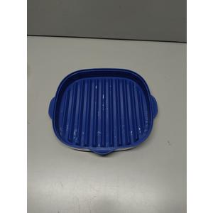 Microwave Bacon Rack, Microwave Bacon Tray with Splatter Lid, Microwavable Bacon Grill, Large Capacity with Single Tray Cooking, L: 9inch（Blue）