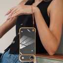 Phone Case, Compatible with iPhone Air, Transparent Electroplated Golden Phone Case, Frameless Design, with Camera Lens Protection.