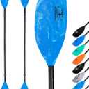 OCEANBROAD Kayak Paddle 90.5in/ 230cm Alloy Shaft 2-Piece Floatable Kayak Oar for Kayaking Canoeing Boating, 1 Paddle, Blue Wave