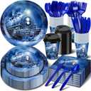 175 Pcs Christmas Party Tableware Train Party Supplies for Serve 25 Person Train Believe Plates Napkins Hot Cocoa Cups Disposable Knives Forks Spoons Dinnerware Polar Decoration