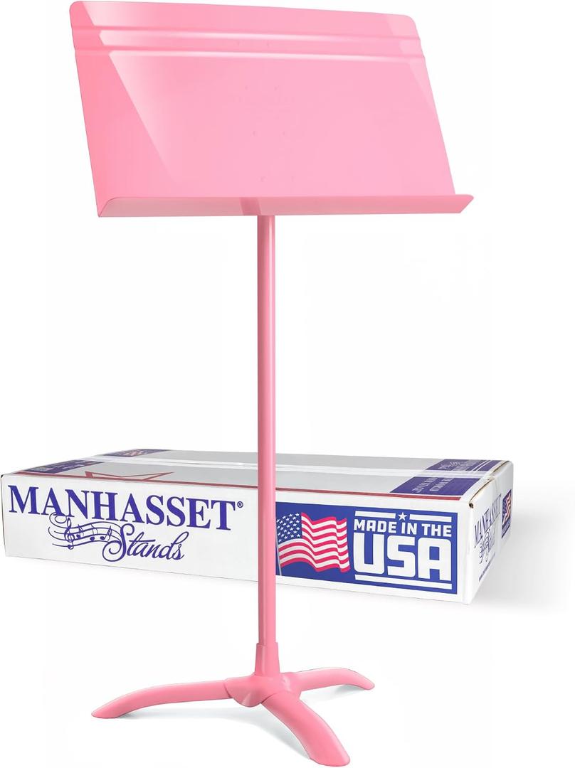 Manhasset 48 Symphony Music Stand for Sheet Music - Model 4801PNK
Long Lasting Durable Manhasset Stand, Adjustable Height, 20" x 12" Desk, Classroom, Orchestra and Band Use, Pack of 1