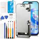 Olivechard for iPhone 16 LCD Screen Replacement [Similar Size Notch+Sensor Cable,incell] 3D Touch LCD Display 6.1" Touch Digitizer Screen Assembly A3287 A3081 A3286 A3288 with Repair Tools