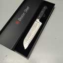 Santoku Knife 7 Inch – Ultra Sharp High Carbon Stainless Steel Kitchen Knife, Professional 7” Santoku Knife with Ergonomic Handle for Home & Restaurant, Culinary Cooking Knife