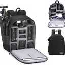 Cwatcun Camera Backpack Bag Professional for SLR DSLR Mirrorless Camera Waterproof Camera Case Compatible with Sony Canon Nikon Camera and Lens Tripod Accessories ( Small Black) (2.0 S)