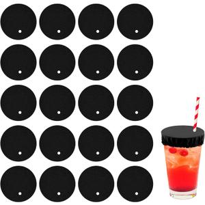 20pcs Drink Cover Scrunchies, Women's Drink Protectors Lids with Straw Holes for 6-16cm/2.43-6.2 Inch Drug-Proof Reusable Beverage Covers for Nightclub Parties