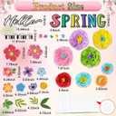 Lunmon 62 Pcs Spring Bulletin Board Set with Borders, 3D Paper Flowers & Cutouts for Classroom Decoration, Hello Spring Floral Wall Decor for Teacher, Chalkboard, Door & Hallway, 11.81 x 7.87 inches
