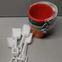 Sloosh 12 Sets Sand Buckets with Shovels for Kids Beach Pails Toys Party Favors Pail Set Plastic Bucket with Handles (Medium)