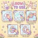 6 x ZAWE 9 Sheets Bunny Eggs Flowers Rabbit Easter Window Clings Double-Sided Reusable Static Window Decals Stickers for Party Home Classroom Office Decorations