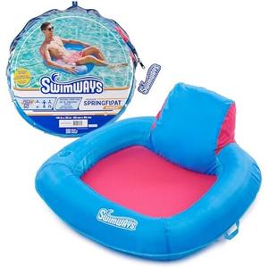 SwimWays Spring Float Premium SunSeat Pool Chairs, Inflatable Pool Floats Adult with Fast Inflation for Ages 15 & Up