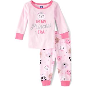The Children's Place Baby Girl's and Toddler Long Sleeve Top and Pants Snug Fit 100% Cotton 2 Piece Pajama Set (6 Years, Princess Era)