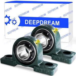 2Pcs UCP210-32 Pillow Block Bearing 2" Inch Bearing Housing Mounted Bearings Pillow Block Bearings Chrome Steel Bearings with 2" Bore Self Alignment