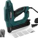 Electric Nail Gun 18 Gauge, 2 in 1 Brad Nailer Heavy Duty, 120V Stapler Gun with 2000pcs Nails and Crown Staples for Carpentry, Upholstery, DIY