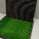Dog Grass Pet Loo Indoor/Outdoor Portable Potty, Dog Litter Box, Artificial Grass Patch Bathroom Mat and Washable Pee Pad for Puppy Training, Full System with Trays (Pet Training Tray, 20"x16"), 20"x16"4 Layer Potty System)
