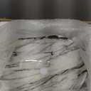 White Marbling Bathroom Vessel Sink With Black Faucet And Drain 16"x13" Oval Vessel Sink Ceramic Basin Bowl White Black Marble Bathroom Sinks Above Counter Bowl Sinks For Bathroom