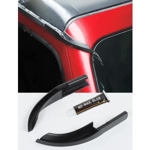 Savadicar Upgraded Version Rain Gutter Extensions, Roof Hardtop ABS Rain Groove Diverter, Rainwater Deflector Compatible with 2018-2024 Jeep Wrangler JL 4xe & Gladiator JT, Exterior Accessories, Black